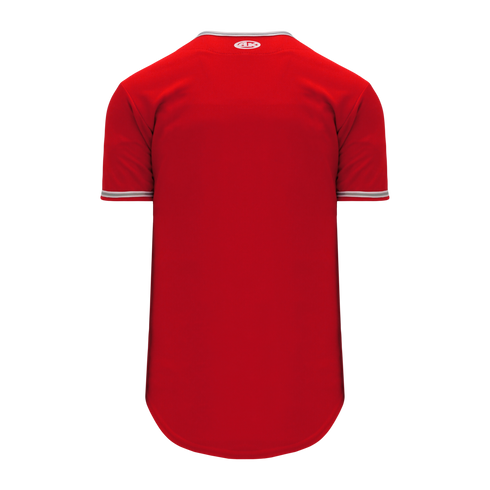 Athletic Knit Full Button Baseball Jersey with Braided Trim (BA5500)